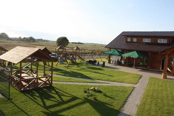 The homestead grounds and terrace