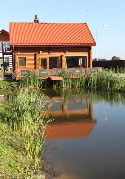 The sauna house by the pond