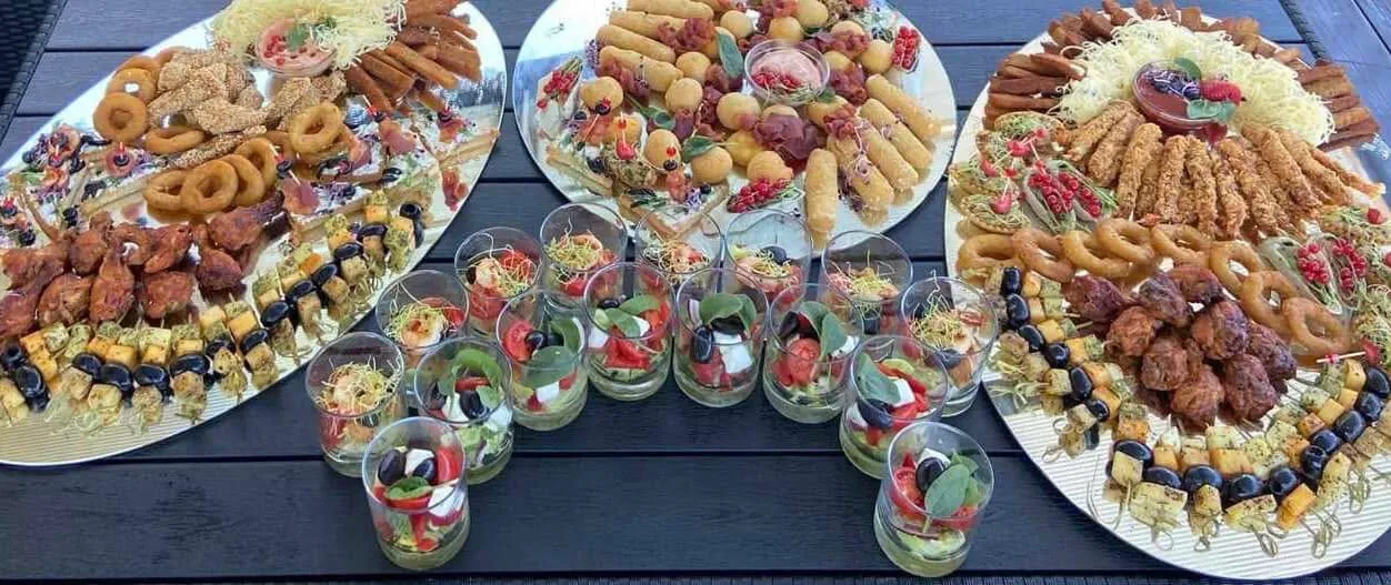 A table of cold starters and salads